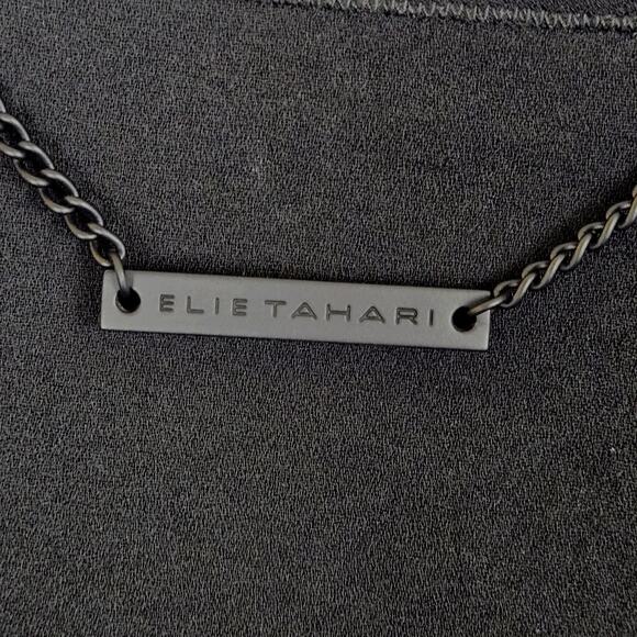 Elie Tahari Pearson Sequined Raw-Edge Jacket Black M MSP $448 WHIMSIGOTH Linen - Picture 4 of 10